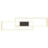 Trio Leuchten Led-Deckenleuchte Schwarz, Goldfarben, Messingfarben - B/H/T ca. 100,00x8,00x28,00