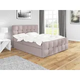 mebloland Boxspringbett BERG mit 2 Bettkästen und Topper. - 160x200 - Beige 04