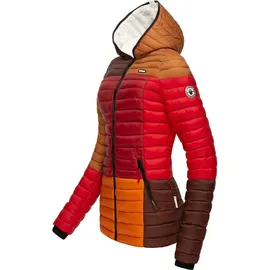 Navahoo Damen Übergangsjacke Colorblocking leichte Steppjacke mit Kapuze Multikulti Multicolour Autumn Leaves Gr. XXL - XXL