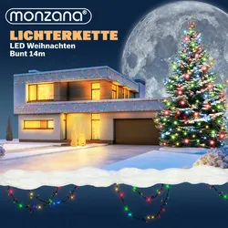 Monzana Lichterkette 700 LED mehrfarbig bunt Fernbedienung Innen Außen Weihnachtsbaum Weihnachten Deko Weihnachtsdeko