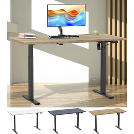VCM my office Lona elektrisch höhenverstellbarer Schreibtisch anthrazit rechteckig, T-Fuß-Gestell schwarz 140,0 x 50,0 cm