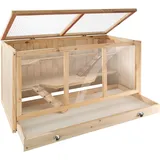 Tectake Nagerkäfig 95 x 50 x 50 cm Holz