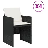 vidaXL Gartenstuhl 55 x 67 x 32 cm schwarz 4 St.