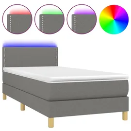 vidaXL Boxspringbett 100 x 200 cm Dunkelgrau