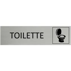 CombiCraft Aluminium Türschild Toilette neutral 165x45mm mit 3M-Tape