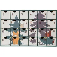 Star Trading  Beleuchteter Weihnachtskalender ,Forest Friends' aus Holz, Tiermot