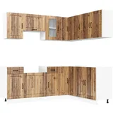 vidaXL 11-tlg. Küchenschrank-Set Kalmar Altholz-Optik Holzwerkstoff