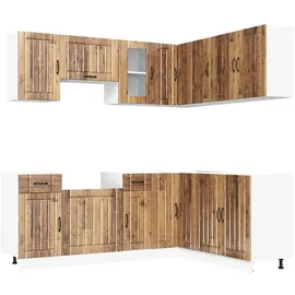 vidaXL 11-tlg. Küchenschrank-Set Kalmar Altholz-Optik Holzwerkstoff