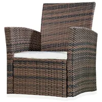 Melko Gartensessel Loungestuhl Sessel Polyrattan Braun Terrasse Hochlehner Gartensessel (Stück), Schraub-Ausgleich-Standfüße braun