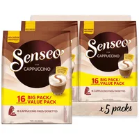Senseo Pads Cappuccino, Vorratspackung, 5 x 16 Getränke, Kaffeepads