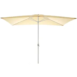 VCM Sonnenschirm eckig   Maße ca. 2x3 m   Schirm mit Kurbel   Rechteckschirm   Sonnenschutz   Beige