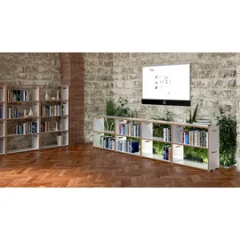 Tojo Mehrzweckregal "hochstapler 8er-Set", weiß, B:304cm H:73,5cm T:32cm, MDF, Regale, Bücherregal Standregal, in zwei Farben