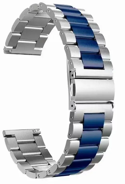Strap-it ICE Fit 1.78 Armband Stahl für ICE Fit 1.78 - Silber/blau - Butterfly-Verschluss