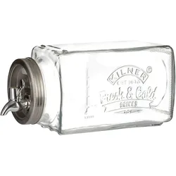 KILNER Getränkespender für den Kühlschrank 3 Liter aus Glas mit Zapfhahn