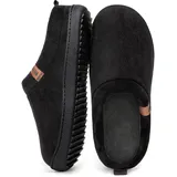 MERRIMAC Herren Slip-on Hausschuhe Bequem Memory-Schaum Rutschfest Innen Pantoffeln Dunkelschwarz, 47 EU - 47 EU