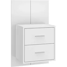 vidaXL Nachtschrank Hochglanz-Weiß 51,0 x 32,5 x 95,0 cm Weiß