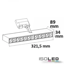 ISOLED 3-PH Raster-Schienen-Strahler, 35W, 45°, weiß matt, warmweiß
