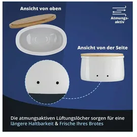 KHG Aufbewahrungsdose Brot weiß 20,2 x 19 cm