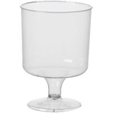 Papstar Stiel-Gläser für Rotwein, PS, Einwegglas aus Polystyrol, Höhe: 10,1cm, 1 Packung Ø 10 Stück