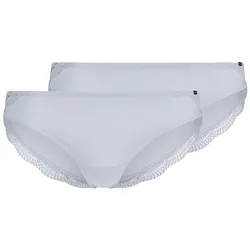 SKINY Damen Slips, 2er Pack - Rio Slip DP, Classic Cotton, Spitze, Baumwoll-Stretch Weiß L