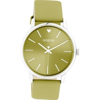 OOZOO Quarzuhr Oozoo Damen Armbanduhr Timepieces, (Analoguhr), Damenuhr Lederarmband ockergelb, rundes Gehäuse, groß (ca. 40mm) gelb