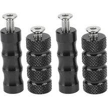 Eosnow 2 Paar Motorrad-Bremsfußrasten CNC-beschichtet Schwarz/Silber