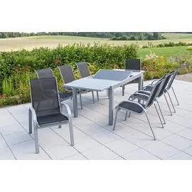 Merxx Amalfi Set 9-tlg. Tisch 240 x 90 cm schwarz