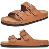 Torotto Herren Pantoletten Leder Unisex-Erwachsene Sandalen Hausschuhe Arbeitsschuhe Antistatik Bequeme