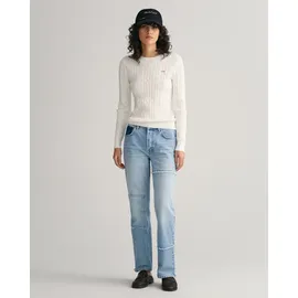 GANT Damen Strickpullover STRETCH COTTON CABLE C-NECK,
