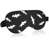 Halloween Fledermäuse Schlafmaske für Männer Frauen Verdunkelungs-Augenabdeckung, weiche, leichte, bequeme Augenmaske mit verstellbarem Klettverschluss, blockiert Licht für Reisen, Schlaf, Yoga, Nicke