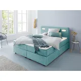 INOSIGN Boxbett »Luan«, Schubkästen, LED-Beleuchtung und Topper, in Breite 120 cm und 180 cm, blau