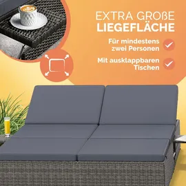CASARIA Sonnenliege 200 x 160 x 33 cm Grau/Anthrazit