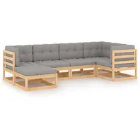 vidaXL Garten-Lounge-Set 6-tlg. grau