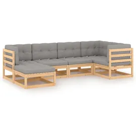 vidaXL Garten-Lounge-Set 6-tlg. grau