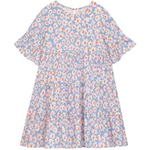 danamade Druckkleid Mädchen Blau/Orange 116