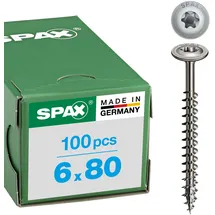 SPAX Edelstahl 6 x 80 mm Tellerkopf T-STAR plus Vollgewinde 4CUT Edelstahl rostfreiei A2
