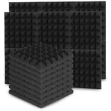 Clanmacy Akustikplatte 24er-Pack Akustikschaumstoffplatten, 5 x 30 x 30 cm, schalldicht schwarz