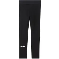 DKNY Unisex für Kinder. D62272 Leggings mit schwarzer Logo-Applikation (14años= 156cm), Lässig, Bio-Baumwolle, Nachhaltig, Kinderbekleidung