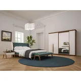 Xlmoebel Komplettschlafzimmer Modernes Schlafzimmer-Set mit Bett, 2 Nachttischen, Kleiderschrank, (Schlafzimmer-Set), Hergestellt in Europa weiß