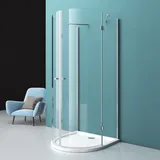 mai & mai Runddusche mit Pendeltür 90 x 90 cm Klarglas 6mm ESG-Sicherheitsglas R03k