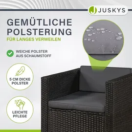 Juskys Punta Cana L Polyrattan Lounge schwarz/dunkelgrau