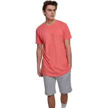 URBAN CLASSICS Shaped Long Tee T-Shirt, Pink (Coral), XS