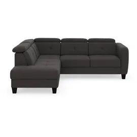 sit&more Ecksofa SIT & MORE "Belluci L-Form", grau (fango), B:249cm H:85cm T:195cm, Sofas, Ecksofa, inklusive Federkern, wahlweise mit Bettfunktion und Bettkasten