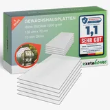 Exeta Gewächshausplatten 10mm I 5 Stk. Polycarbonat Hohlkammerplatten für Gewächshäuser I PC Doppelstegplatten UV-beständig & bruchsicher I für Garten, Frühbeet uvm I 70cm x 150cm I Transparent