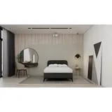panda möbel Polsterbett, MAVILO - Komfortbett mit Stauraum, Einzelbett, 120x200cm,Schwarz, Taschenfederkernmatratze, H2/H3 - Schwarz,