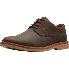 CLARKS Atticus Lt Lace Oxford, Dunkelgraues Nubuk, 43 EU