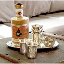 Edzard Schnapsset 7-teilig, 6 Becher und Tablett, schwerversilbert, 22x15 cm, Becher H 5 cm, Füllmenge 4 cl)