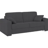 Home Affaire Schlafsofa HOME AFFAIRE "Roma Matratzenhöhe 14 cm", grau (anthrazit), B:200cm H:85cm T:100cm, Struktur/Luxus-Microfaser (100% Polyester);Struktur fein ( 100% Polyester), Sofas, Schlafsofa, Dauerschlaffunktion, mit Unterfederung, Lattenrost, Matratze