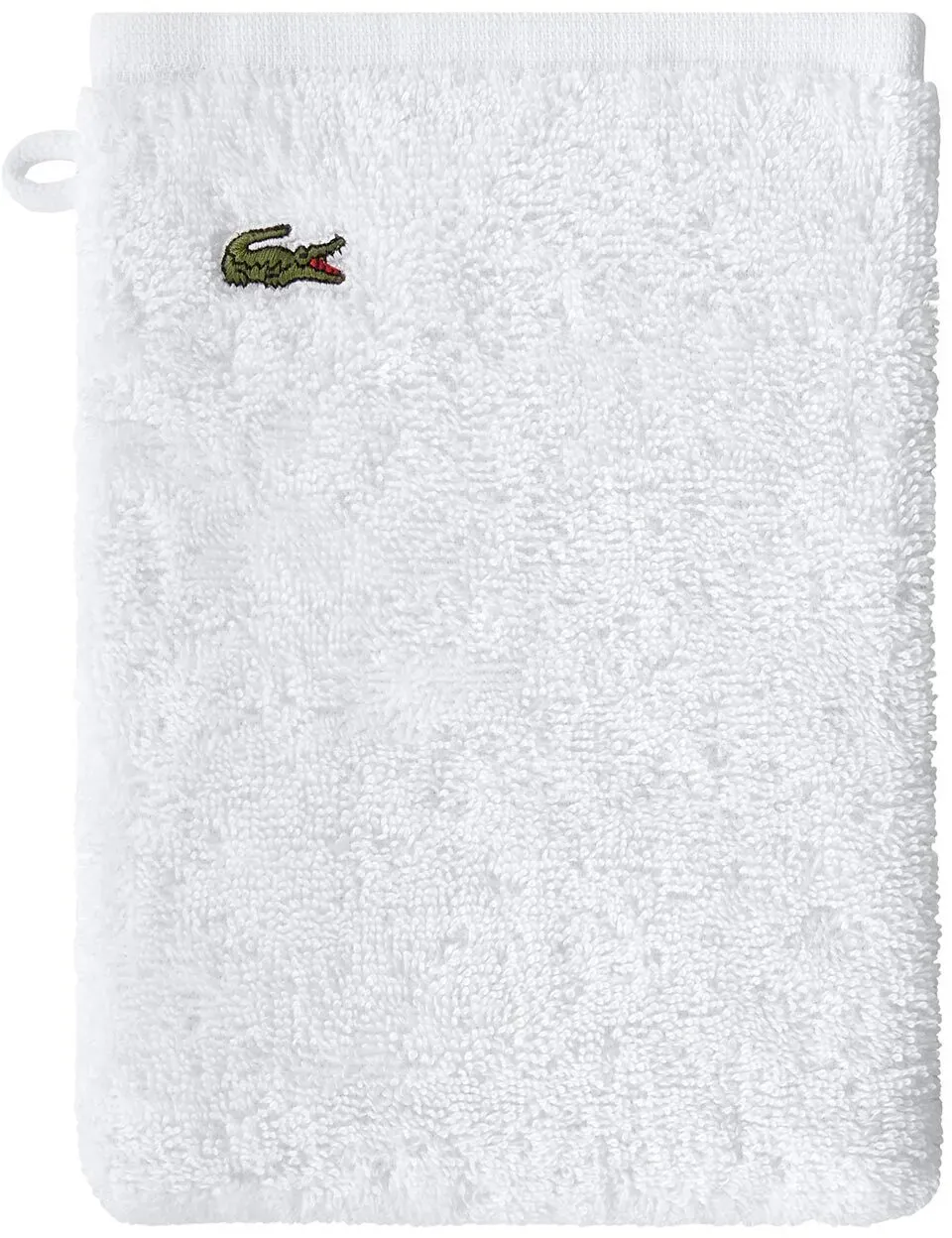 Lacoste Frottier Handtücher Lecroco Waschhandschuh 15x21 cm | blanc - weiß