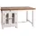 Casa Padrino Küchenbuffet Landhausstil mit 4 Glastüren und 2 Schubladen 150 x 85 x 80 cm Weiß / Dunkelbraun